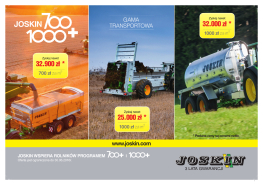 Program wspierania rolników Joskin 700+ i 1000+ !